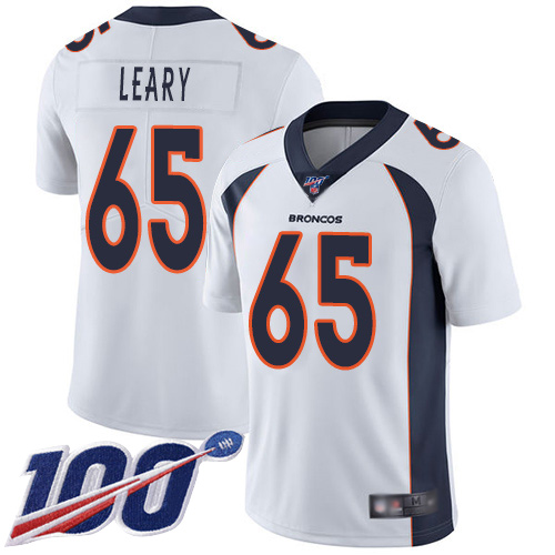 Men Denver Broncos 65 Ronald Leary White Vapor Untouchable Limited Player 100th Season Football NFL Jersey